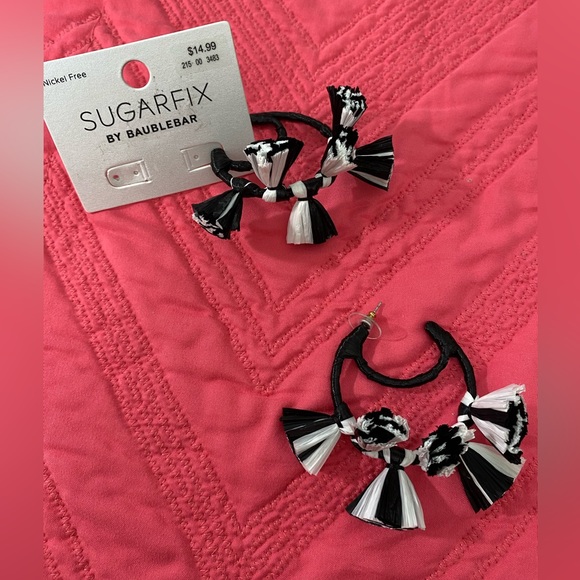 NWT Sugar fix by baublebar nickel free earrings, black and white - Picture 2 of 6